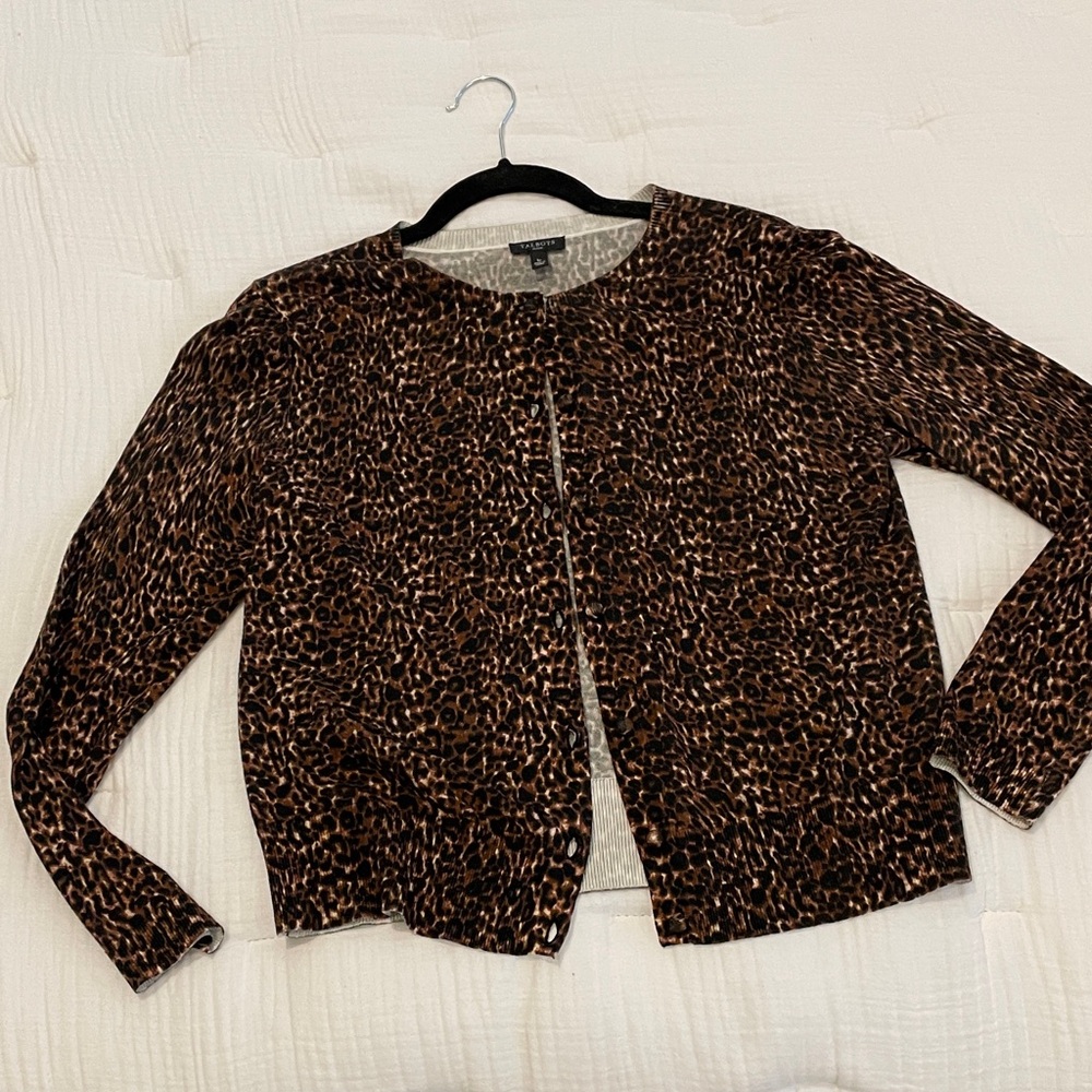 Talbots Leopard Print Cardigan. NWOT